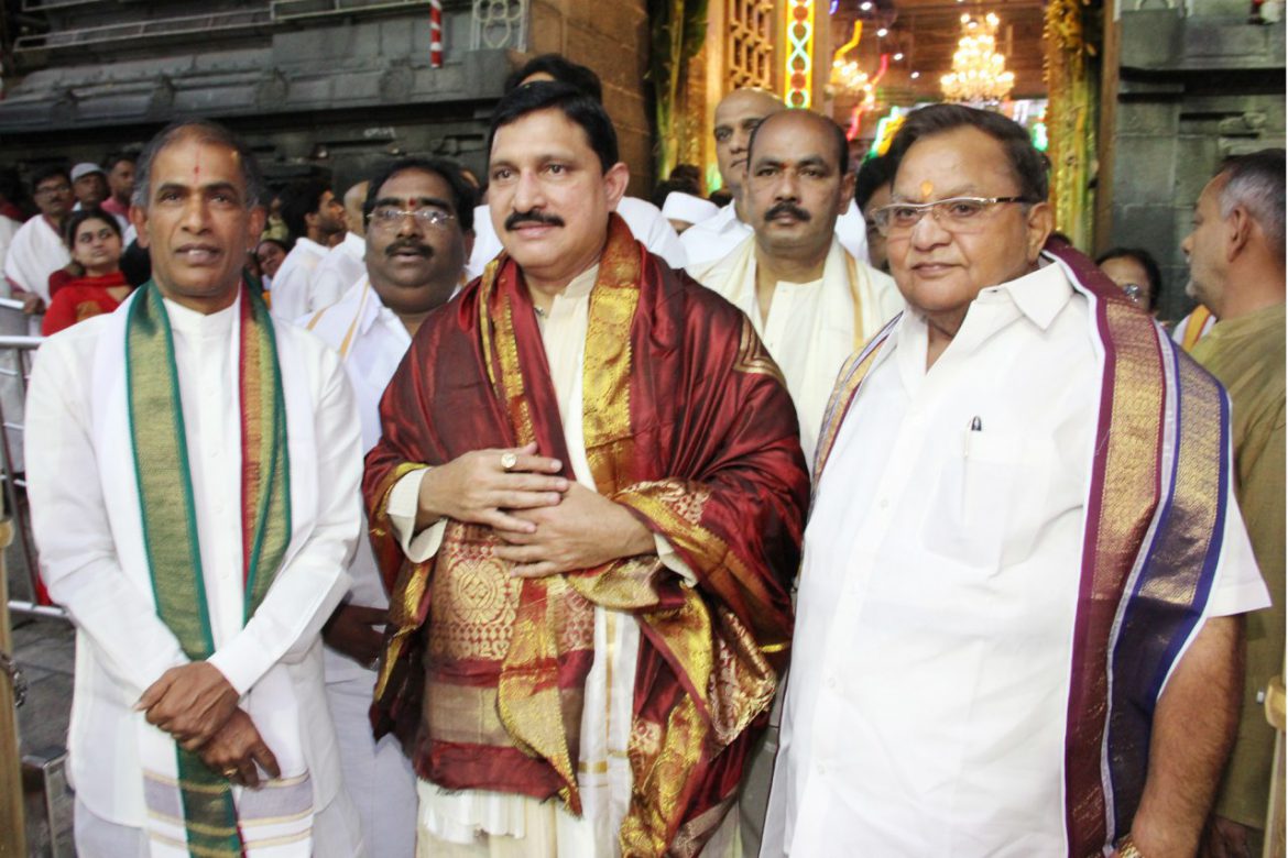 State union Minister in Tirumala